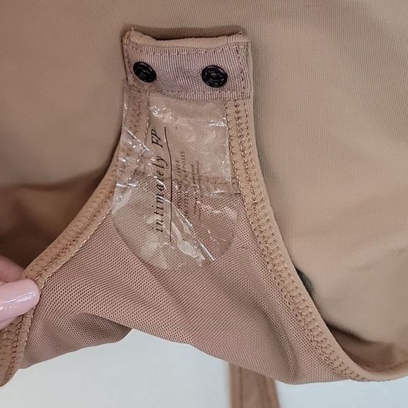 NWT FREE PEOPLE CLOSE CALL DUO BODYSUIT CAFE AU LAIT TAN BROWN SMALL - Picture 10 of 11